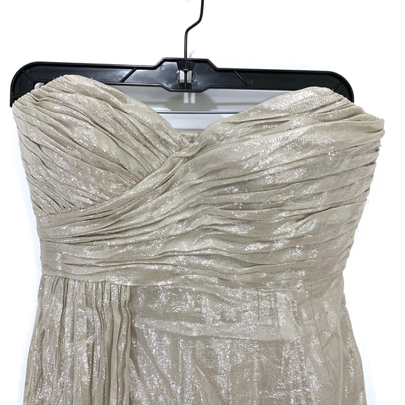 Lavender Label Silk Lame Strapless Dress - Picture 3 of 8